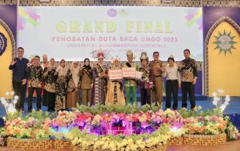 acara grand final penobatan duta baca UMGO 2023, Senin (12/6/2023) di Gedung David Bobihoe.