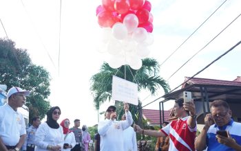 Wali Kota Gorontalo, saat menyampaikan sambutan pada perayaan HUT (Hari Ulang Tahun) ke 20 Kecamatan Dungingi, Selasa (15/08/2023).