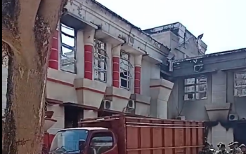 Kantor Bupati Pohuwato yang hangus terbakar