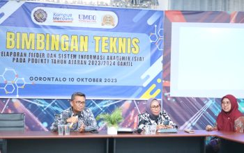 Biro Akademik dan Kemahasiswaan (BAK) Universitas Muhammadiyah Gorontalo (UMGO) menyelenggarakan kegiatan Bimbingan Teknis Pelaporan Feeder dan Sistem Informasi Akademik (SIA) Pada Tahun Ajaran 2023/2024 Ganjil, bertempat di Aula Rektorat Lantai III UMGO, Selasa (10/10/2023)
