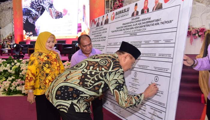 Deklarasi Kampanye Damai, Bawaslu Gorontalo Ingatkan Paslon untuk Patuh Aturan