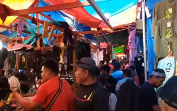 Suasana Pasar Senggol Kota Gorontalo pada tahun 2018.