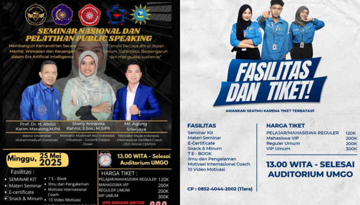 Dihadiri oleh Influencer dan Motivator Nasional, Tiket Pelatihan Public Speaking UMGO Dibanderol Mulai Rp120 Ribu