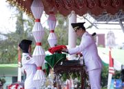 Wawali Kotamobagu Pimpin Upacara Penurunan Bendera HUT ke-80 RI