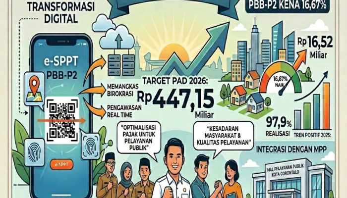 Target PAD 2026 Rp447 Miliar, Pemkot Gorontalo Andalkan PBB-P2 dan Digitalisasi