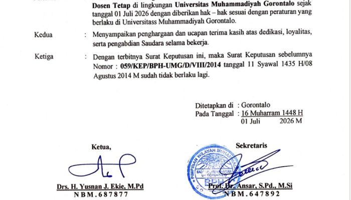 Ada Dosen yang Diisukan Tak Terima Gaji dan Hak, Kabag Kepegawaian UMGO Buka Suara