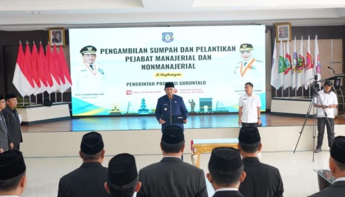 Gusnar Lantik 37 Pejabat Pemprov Gorontalo, Minta Kerja Maksimal